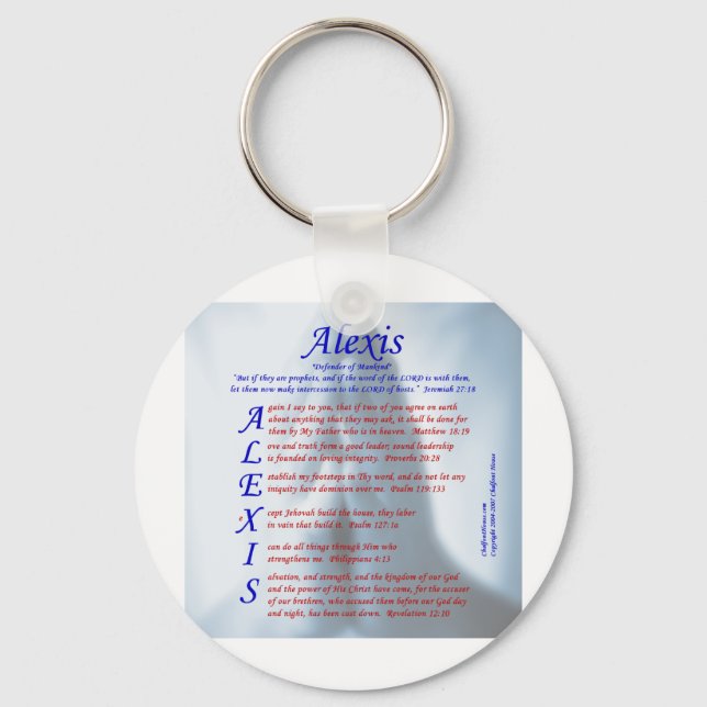 Porte-clés Alexis Acrostic (Recto)