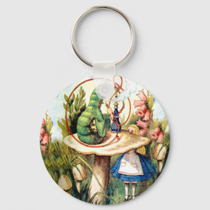 Porte-clés Alice et la Caterpillar au pays des merveilles