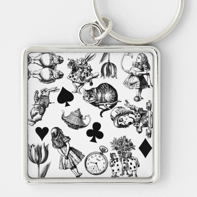 Porte-clés Alice White Rabbit Wonderland Classic (Devant)