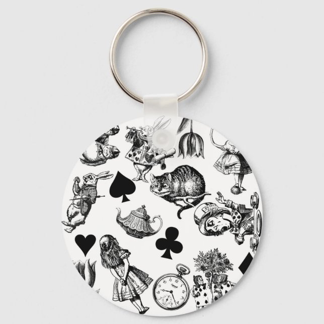 Porte-clés Alice White Rabbit Wonderland Classic (Recto)