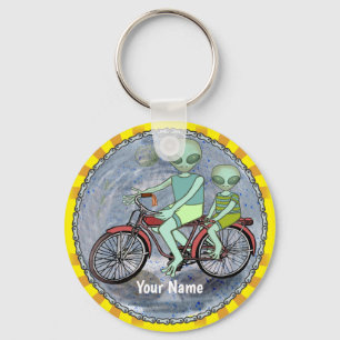 Porte-clés Alien à vélo