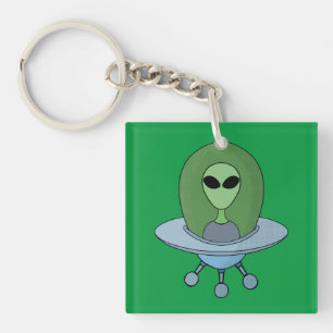 Porte-clés Alien dans son petit vaisseau spatial