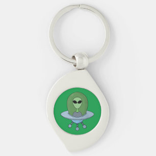 Porte-clés Alien dans son petit vaisseau spatial