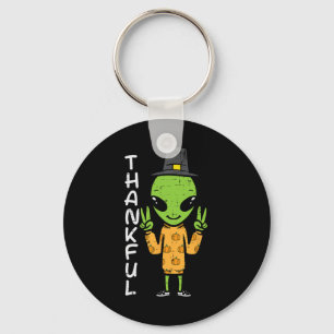 Porte-clés Alien de Thanksgiving Thankful Funny Fall Space Me