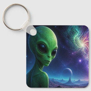 Porte-clés Alien Extraterrestre Jetant un Coup d'Œil par-dess