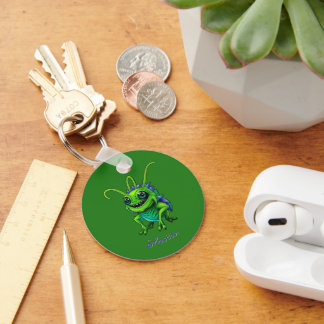 Porte-clés Alien Grille vert personnalisable -