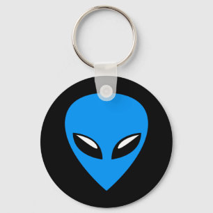 Porte-clés Alien gris OVNI bleu