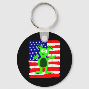 Porte-clés Alien pour hommes femmes enfants Drapeau américain