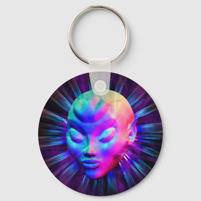 Porte-clés Alien psychédélique Porte - clés de méditation (Recto)