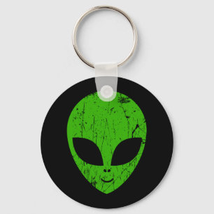 Porte-clés alien vert tête pour science-fiction extraterrest