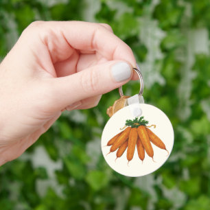 Porte-clés Aliments d'époque, bouquet de carottes biologiques