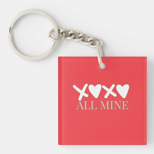 Porte-clés ALL MINE XOXO Valentine Shirt - Minimal Love Desig (Devant)