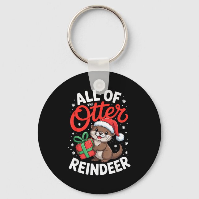 Porte-clés All Of The Otter Reindeer, Sea Otter Christmas Paj (Recto)