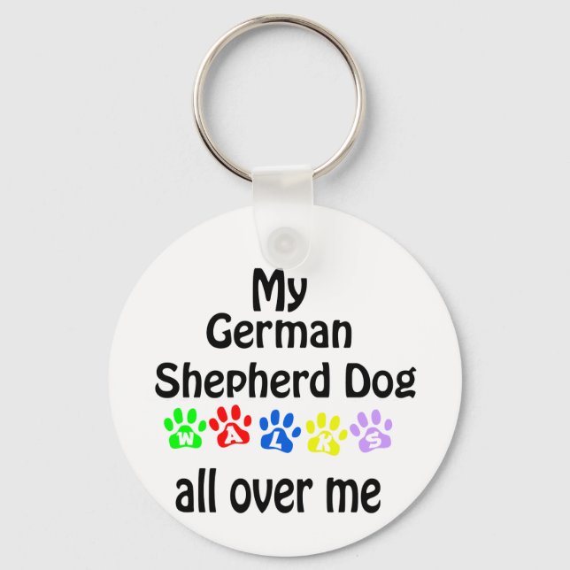 Porte-clés Allemand Berger Chien Marche Design (Recto)
