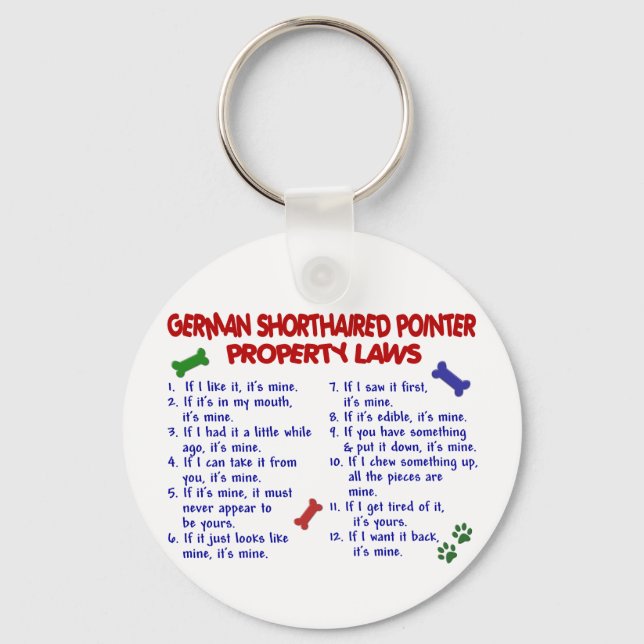 Porte-clés ALLEMAND SHORTHAIRED POINTER Property Laws 2 (Recto)