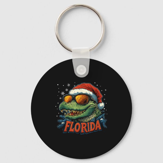 Porte-clés Alligator Santa Funny Florida Holiday Christmas Xm (Recto)