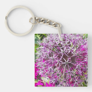 Porte-clés Allium & Fleurs d'été acryliques