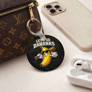 Porte-clés Allons Bananes Baseball Rétro Banane Drôle