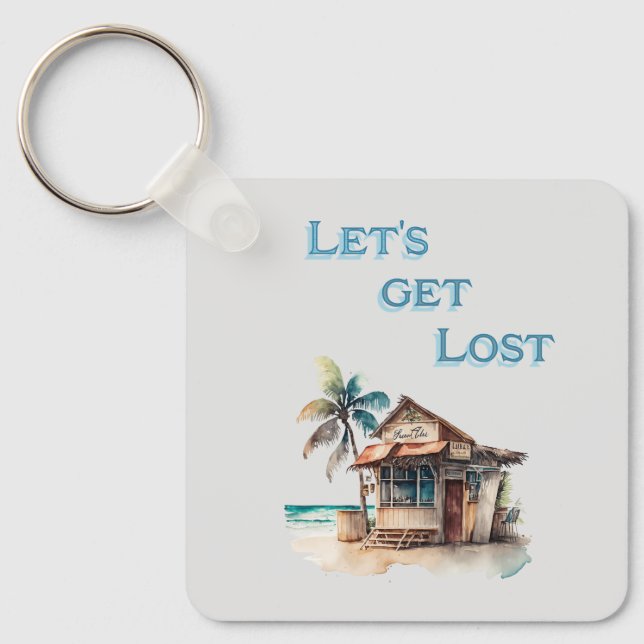 Porte-clés Allons nous perdre tropical île plage de la plage (Recto)