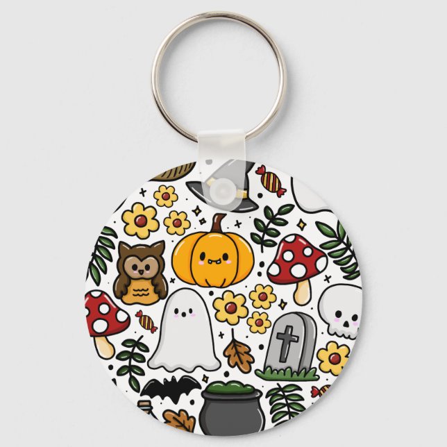 Porte-clés Almofada com estampa fofa de Halloween (Recto)