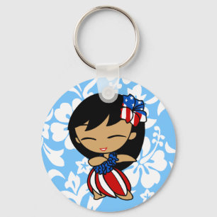 Porte-clés Aloha porte - clé patriotique de ketmie hawaïenn