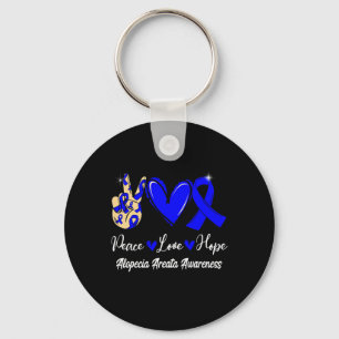 Porte-clés Alopecia Areata Sensibilisation Paix Aimer Hope Bl