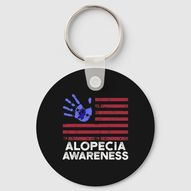Porte-clés Alopecia Sensibilisation Perte de cheveux Guerrier (Recto)