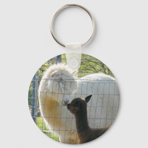 Porte-clés Alpaca Kiss Button Keychain