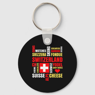 Porte-clés Alpes suisses vaches fromage fondue ski suisse