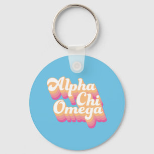 Porte-clés Alpha Chi Omega Écriture Groovy