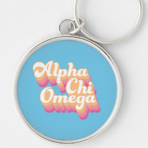 Porte-clés Alpha Chi Omega Écriture Groovy