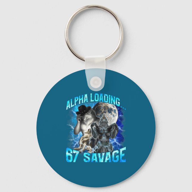 Porte-clés Alpha Wolf Loading 67 Percent Savage Funny Wolves  (Recto)
