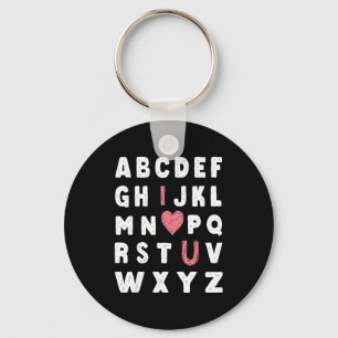 Porte-clés Alphabet Abc Je T'Aime Saint-Valentin Cœur