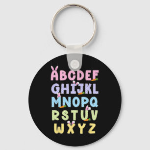 Porte-clés Alphabet de Joyeux Jour de Pâques Abcs Elemeno pou