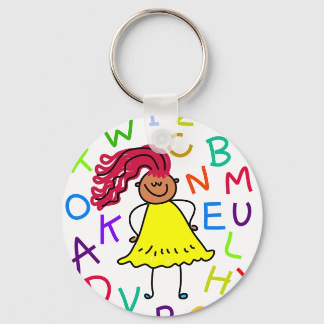 Porte-clés Alphabet Girl (Recto)