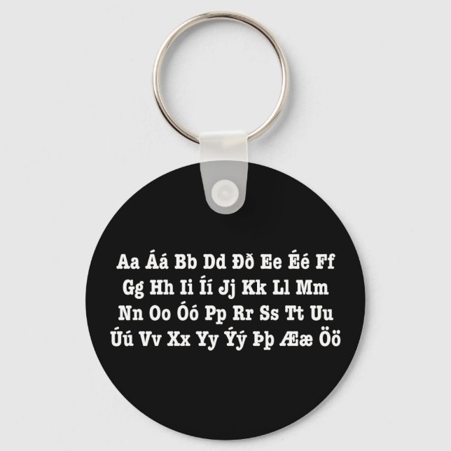 Porte-clés Alphabet islandais [Íslenska Stafrófið] (Recto)