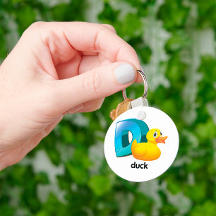 Porte-clés Alphabet lumineux lettre D pour canard