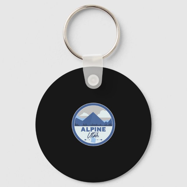 Porte-clés Alpine Utah Ut Mountains Badge Hiking Souvenir  (Recto)