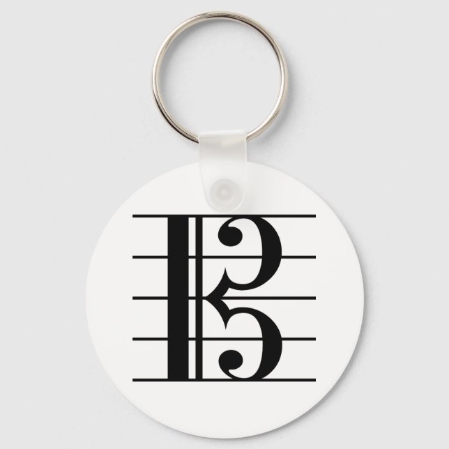 Porte-clés Alto Clef sur le personnel (Recto)