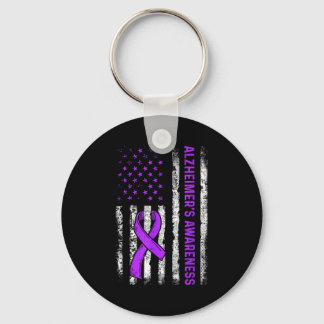 Porte-clés Alzheimer's awareness fight american usa flag