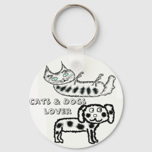 Porte-clés Amateur de chats et de chiens