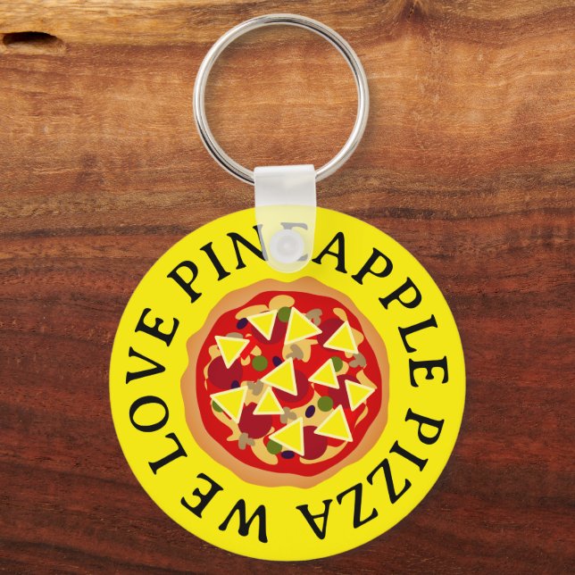 Porte-clés Amateur de pizza ananas cadeau porte - clé (Recto)