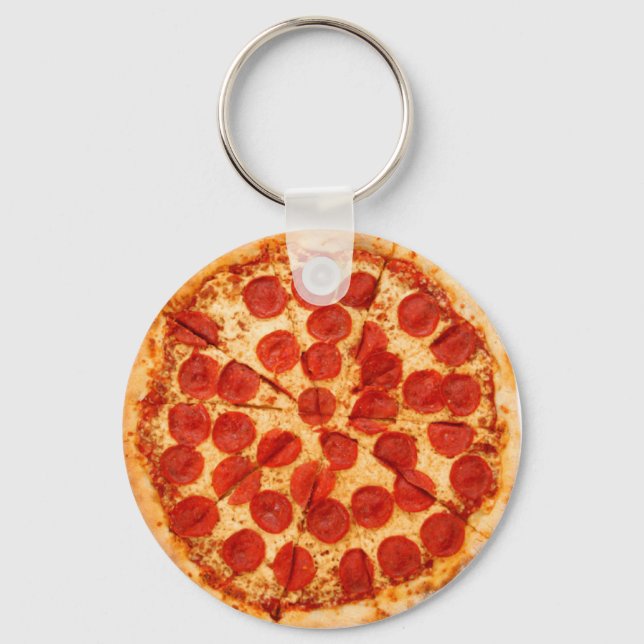 Porte-clés amateur de pizza classique (Recto)