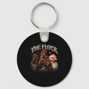 Porte-clés Amateur de poulet de basse-cour heavy-metal Rock M