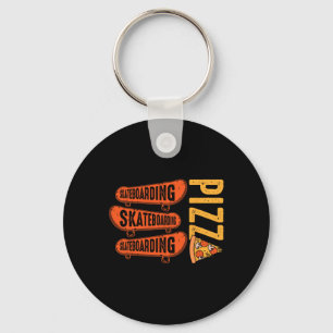Porte-clés Amateur de skateboard Skateboard Pizza Cadeaux de