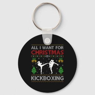 Porte-clés Amateur de sports de kickboxing Santa Noël dégueul