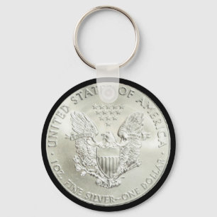 PORTE-CLÉS AMÉRICAIN EAGLE DOLLAR*-KEYCHAIN ARGENTÉ