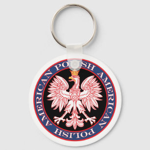 Porte-clés Américain polonais rond Eagle
