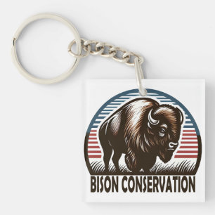 Porte-clés American Bison Conservation World Wildlife Day