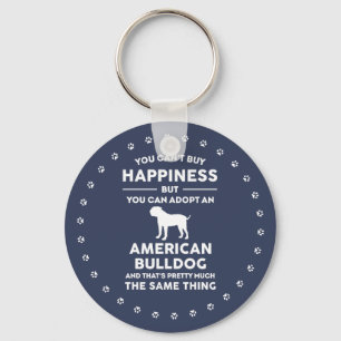 Porte-clés American Bulldog adoption bonheur